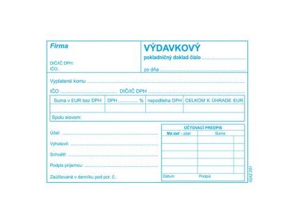 Výdavkový pokladničný doklad s DPH, A6, 100 listov