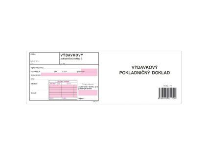 Výdavkový pokladničný doklad, A6, s DPH, samoprepis dvojfarebný
