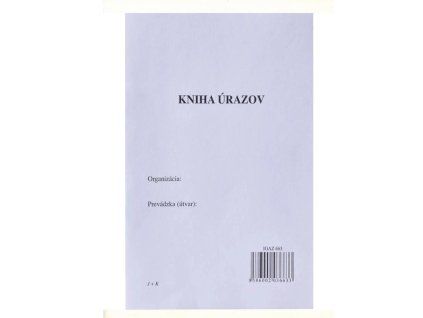 Kniha úrazov, A5, 16 listov