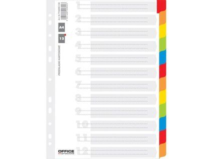 Kartónový rozraďovač Office Products 12-dielny biely