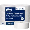 Toaletný papier 1-vrstv. TORK Jumbo 26 cm, návin 480 m, prírodný biely, T1 (6 ks)