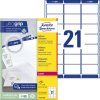 Adresné etikety 63,5x38,1mm Avery A4 100 hárkov, laser