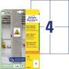 Etikety univerzálne 105x148mm Avery A4, silne lepivé 20 hárkov