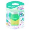 Strúhadlo KEYROAD Pastel color collection plastové s dvomi otvormi a gumou, blister, mix farieb