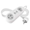 Predlžovací kábel 2 zásuvky+2×USB-A+1×USB-C 1,4 m