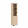 Policová skriňa BASIC, kombinovaná, pravé dvere so zámkom, 40x40x182,1cm, agát svetlý
