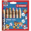 Farbičky STABILO woody 3 in 1 Paw Patrol so strúhadlom 6 ks